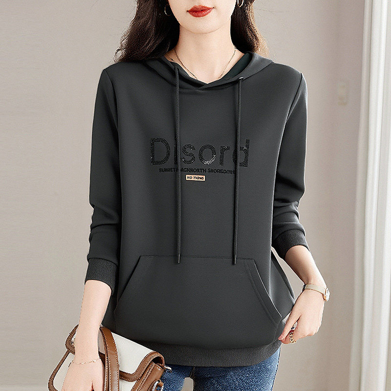 灰色连帽卫衣女春春装2026新款大码宽松显瘦休闲减龄上衣带帽外套