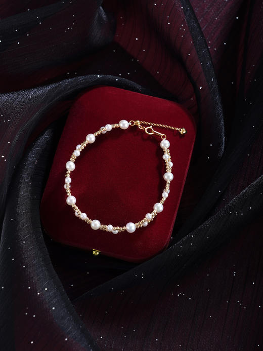子佩集【金缕天后】银S925珍珠惜王妃手链【QJSL002】双排镀金2602 商品图5