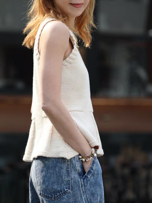 TYNVIE 针织荷叶边背心 - 白色 商品图7
