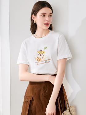 【百图lulu定制】【风禾日丽T恤】立体毛巾刺绣  女生 图案  气质短袖T恤