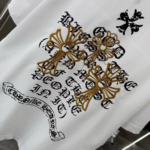 F030417新款前后图案字母绣花工艺男女同款休闲圆领短袖T恤 商品图13