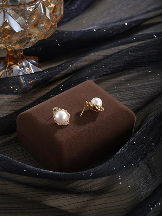 子佩集【仙踪情缘】银S925珍珠惜王妃耳钉【MLEH040】镀金绿桃2602 商品图4