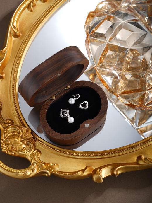 子佩集【怦然珍爱】银S925珍珠惜王妃耳钉【QJED015】双色爱心可打开2602 商品图6