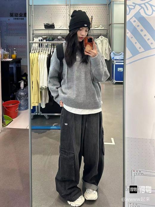 F030426套头连帽针织纽扣帽衫情侣男女同款针织柔软百搭毛衣 商品图5