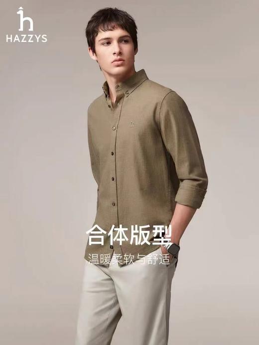 F0304103男士羊毛混纺衬衫春秋冬三季休闲日常百搭亲肤舒适上衣 商品图10