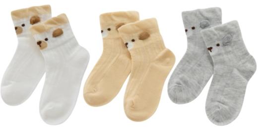 拉比配饰j6-1萌趣抑菌短袜（3双装）LZED103704 商品图1