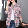 长袖格子衬衫女春秋季新款2025年大码纯棉衬衣中长款休闲上衣外搭 商品缩略图2