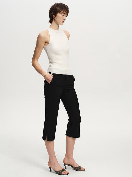 TR她热 时髦底色 白色螺纹全羊毛通勤百搭基础款背心上衣 商品图1