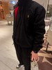 F0304113纯色刺绣Logo拉链哈林顿夹克男款黑色老钱风老干部外套 商品缩略图3