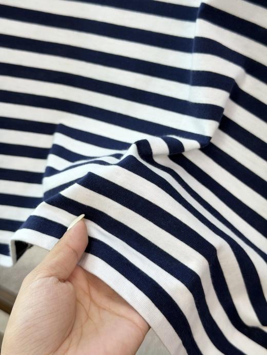 RL拉夫夏季圆领海军条纹刺绣小马短袖T恤男女同款 商品图7