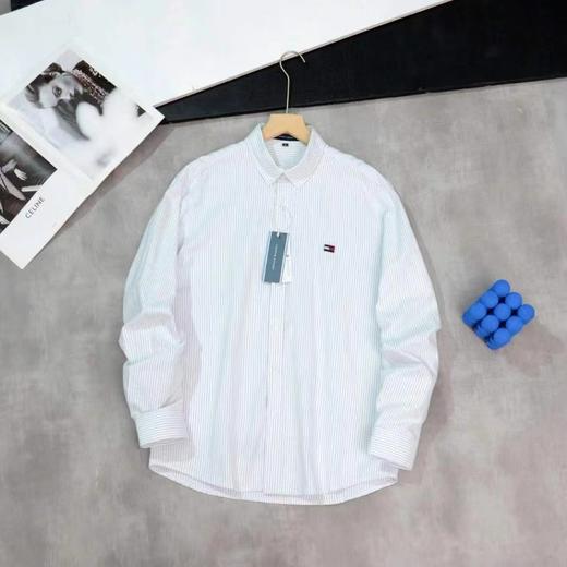 F030405高密度牛津纺面料舒适亲肤春款立体裁剪男士长袖条纹长袖衬衫 商品图4