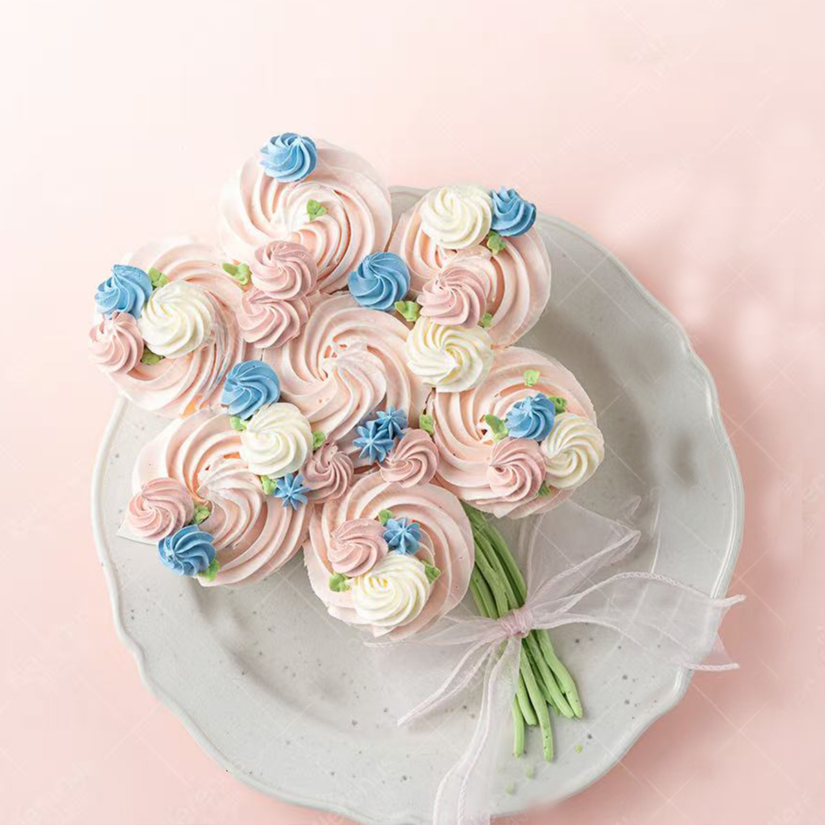 进口动物奶油『花与甜 』纸杯蛋糕