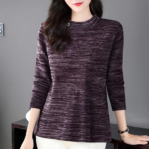 女士大码打底衫女春秋季2026年新款内搭宽松长袖t恤洋气妈妈上衣 商品图3