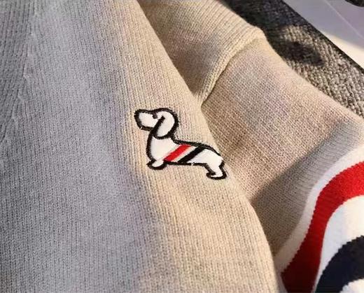 F030403春季撞色小狗狗提花纽扣装饰落肩袖透气舒适针织开衫毛衣 商品图7