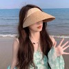 法国设计师联名款]拉菲草空顶帽女防紫外线太阳帽子 商品缩略图3