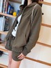 缪缪最新橄榄绿连帽拉链衫卫衣 商品缩略图1