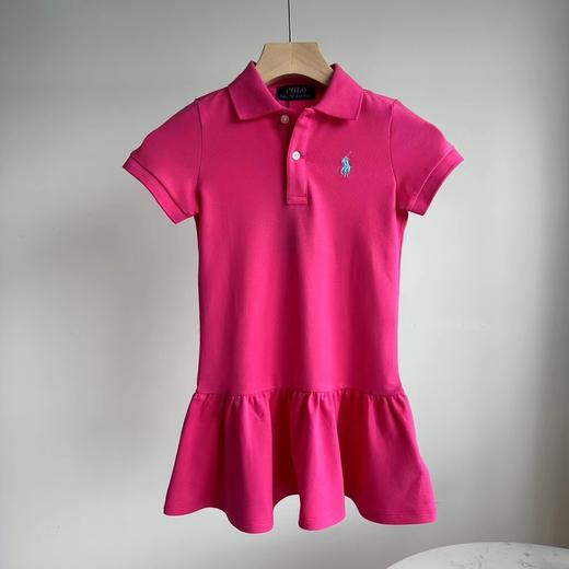 F030437新款短袖翻领荷叶边柔软亲肤可爱风日常运动风女童连衣裙 商品图2