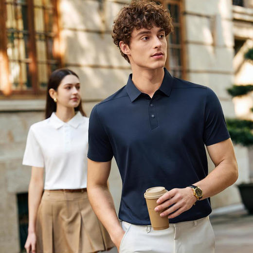 70支液氨丰巢布排湿透气短袖翻领上衣  XYD-5008 商品图0