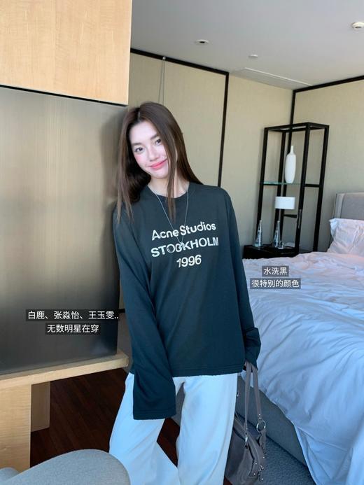 Acn*e 男女同款 圆领1996宽松纯色长袖T恤 商品图11