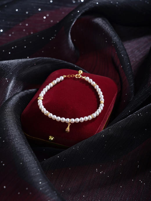 子佩集【四叶光年】银S925珍珠惜王妃手链【QJSL004】镀金四叶草水滴2602 商品图6