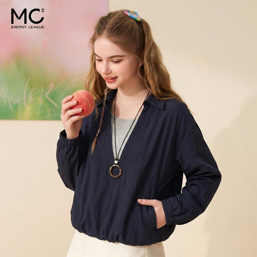 女装翻领开v假两件衬衣-3821C5231025 商品图0