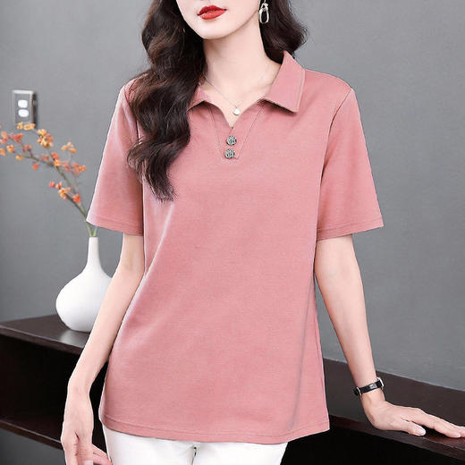 2026新款爆款短袖t恤正肩胖mm大码女装polo衫宽松翻领女士上衣夏 商品图2