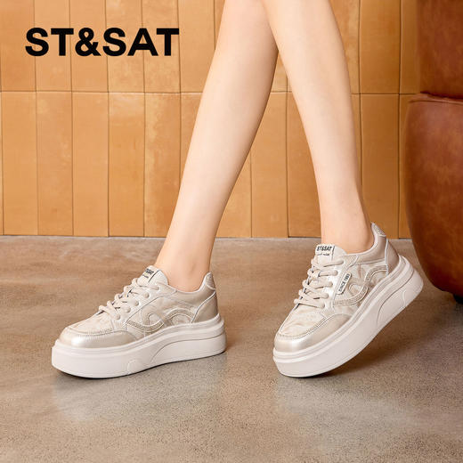 星期六26春新款舒适圆头休闲厚底板鞋SSE1112CTA 商品图5