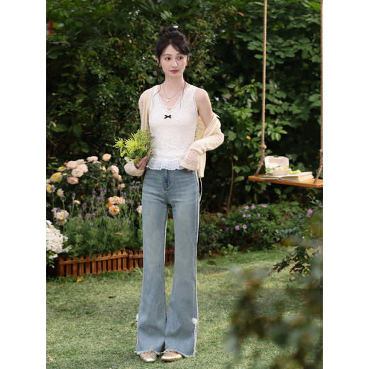 鹿向南【0308/20:00新品前1小时7折限100件】米白色短款背心吊带 商品图2