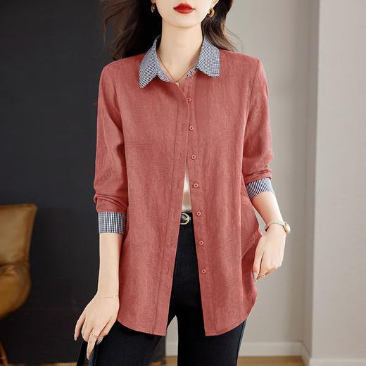 纯棉女士衬衫2026新款女装春秋爆款洋气外套长袖衬衣开衫上衣春季 商品图2