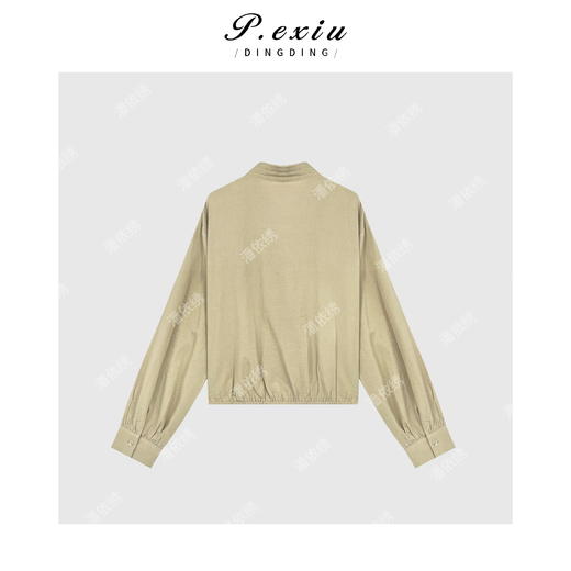 03-2潘依绣丁丁宠粉法式气质V领收腰设计衬衫 Q56047 商品图1