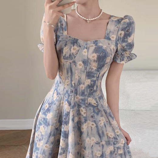 裁缝学苑AS644法式高级感方领收腰连衣裙纸样女装显瘦长裙子服装打板 商品图2