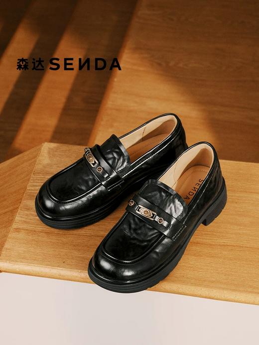 BF楼 森达厚底乐福鞋2026新款英伦通勤低跟单鞋XXB01吊牌价859活动价399 商品图1