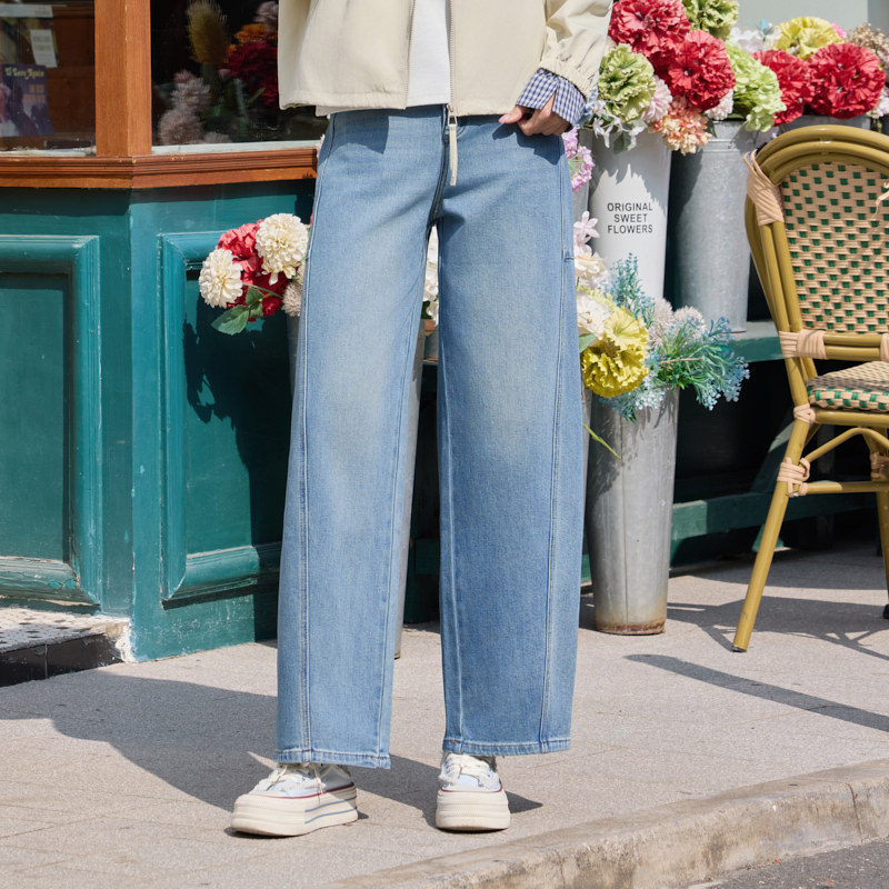 半身缘女裤 春季时尚复古香蕉裤型宽松洗水牛仔裤261102P10120189