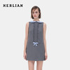 HERLIAN 2026年春夏新品蓝格娃娃领A字无袖连衣裙A字裙 商品缩略图0