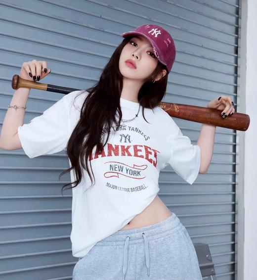 F030433字母印花款新品时尚复古圆领亲肤透气男女同款套头短袖T恤 商品图12