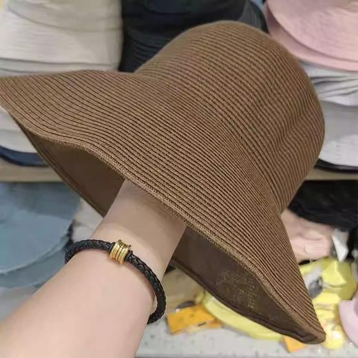 日系简约可折叠出游度假防晒沙滩渔夫帽草帽女夏天潮遮脸遮阳帽子 商品图3