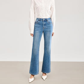 「高货wl」全新升级【铂金会员275/天猫369/差价94】(01724)洛诗琳气质小马刺绣牛仔长裤2026春季百搭高腰显瘦微喇裤