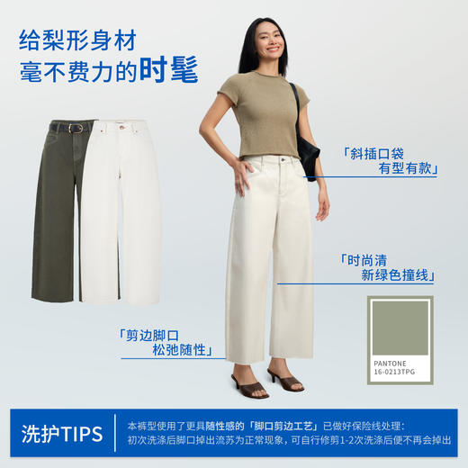 【九分气球裤】simplepieces春新款SPS牛仔女宽松镰刀剪边弯刀裤 商品图3