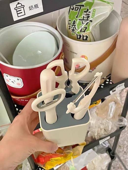 【小来】19.9到手！精致网红厨具五件套，水果刀、多功能剪刀、削皮器、开瓶器、可沥水收纳盒 商品图3