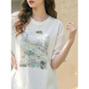 两三事 旧日情歌 2026春季新款小清新蕾丝拼接印花短袖T恤女宽松 商品缩略图2