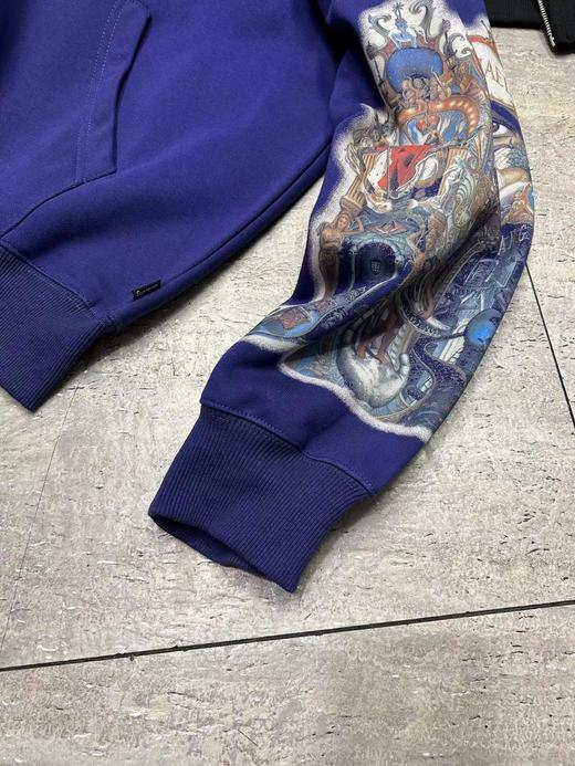 F030406联名款袖子眼睛印花图案休闲宽松连帽拉链卫衣外套男女同款 商品图12