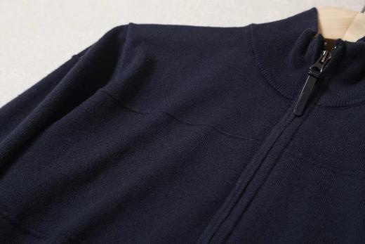 F0304130半高领拉链领口条纹拼色胸口刺绣温柔毛衣开衫 商品图8