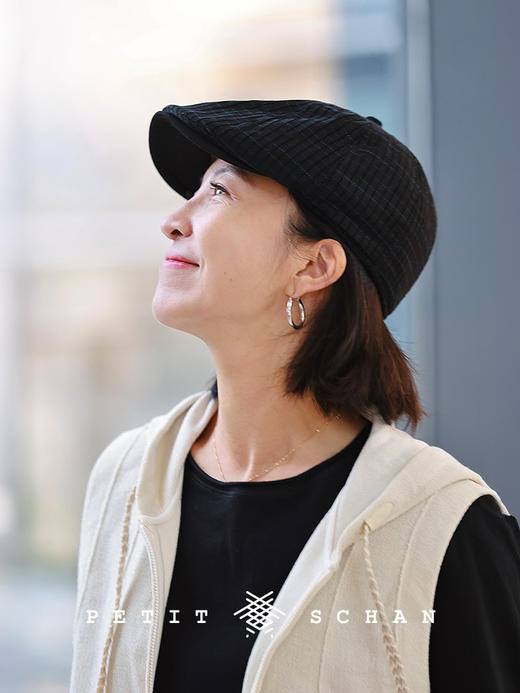 PETIT SCHAN小闪 #096 Sherlock Holmes 福尔摩斯 棉混纺断点提花坑条鸭嘴帽前进帽 商品图0