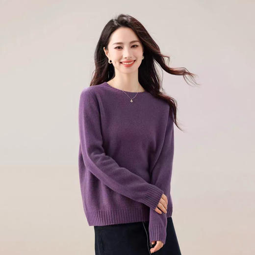 【百年难遇捡漏价！100%纯羊毛一线成衣圆领羊毛衫】抗起球 不变形 绒感细腻不扎 上身又轻又暖 百搭显瘦 高密编织 弹软而不勒 商品图3