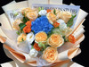 38女神节花束【 蔚蓝晴空】新鲜鲜花花束 香槟玫瑰蓝色绣球花橙色多头玫瑰混搭花束（可备注送货时间） 商品缩略图1