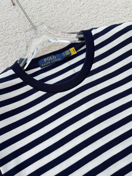 RL拉夫夏季圆领海军条纹刺绣小马短袖T恤男女同款 商品图8