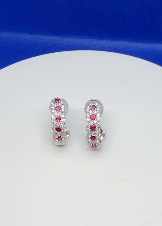 【挚友限定】Pt900 红宝石钻石耳扣 大小耳垂都能戴 红宝石 0.86ct 钻石 0.32ct  经典弹力夹 7.6g（展会产品拍下后不支持7天无理由退换货） 商品图2