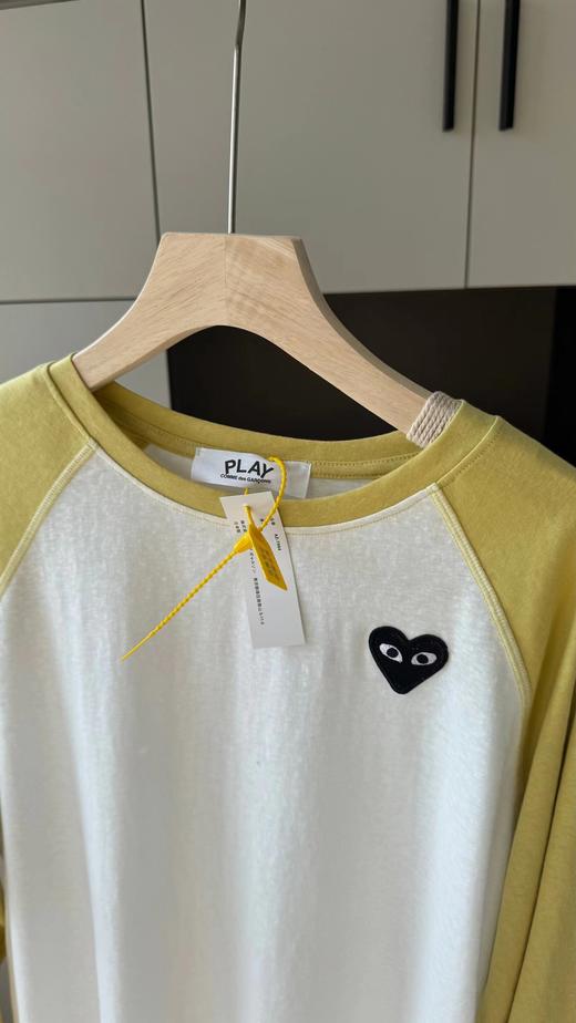 F030449新款长袖宽松时髦假两件V领腋下防走光百搭设计感条纹T恤 商品图5