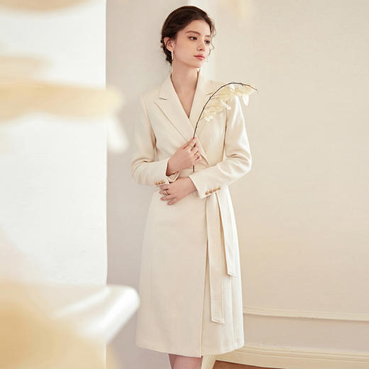 IWY/通勤风收腰绑带西装连衣裙女中长裙高级感职场气质裙工作服WQ138 商品图4