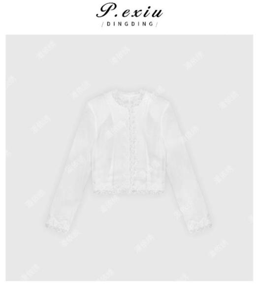 03-2潘依绣丁丁宠粉慵懒休闲纯色衬衣衬衫短上衣Q0128 商品图0